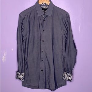 Coogi Luxe grey button down shirt